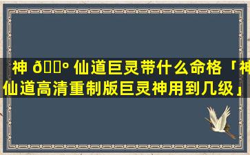 神 🌺 仙道巨灵带什么命格「神仙道高清重制版巨灵神用到几级」